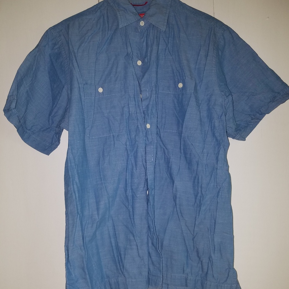 Boy's Medium Izod Button Down Short sleeve Shirt